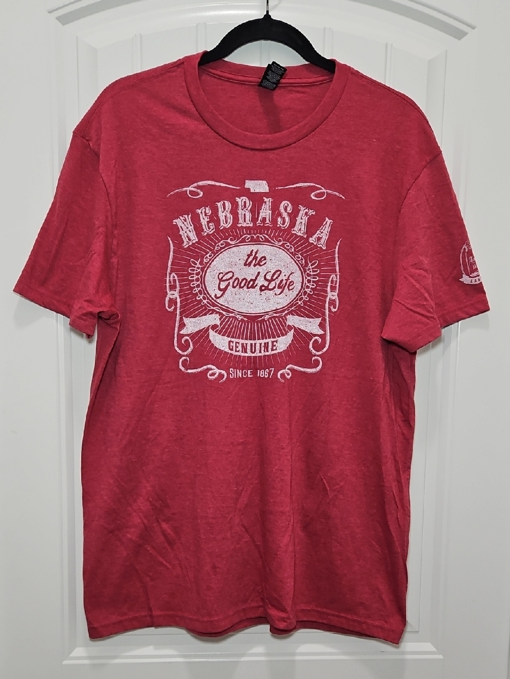 Mason Jar Label Nebraska The Good Life Genuine Since 1867 Graphic Tee New Large